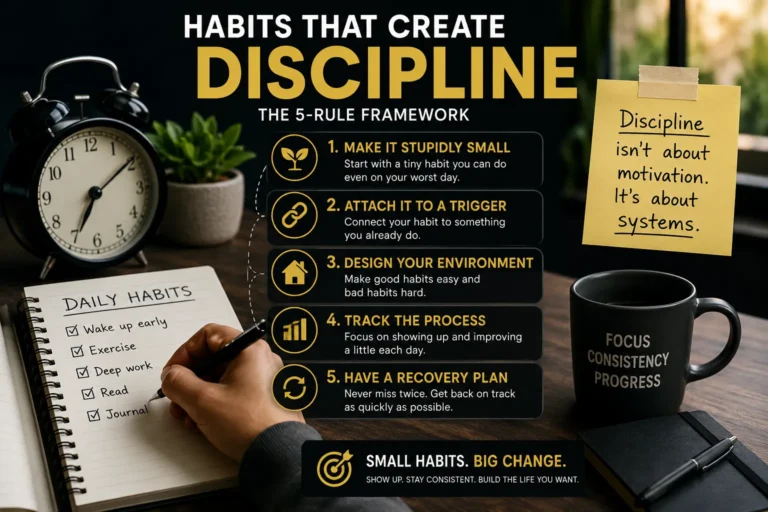 Habits That Create Discipline: The 5-Rule Framework (A Practical Guide)